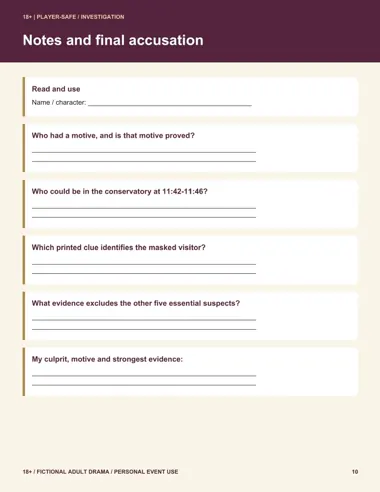 Make your accusation printable page